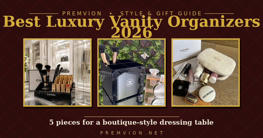 Best luxury vanity organizers 2026 – black acrylic makeup storage by Premvion