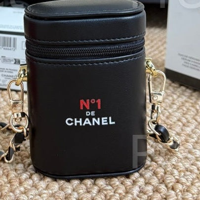 Red Camellia Mini Chain Pouch – Lipstick Case, Coin & Card Holder