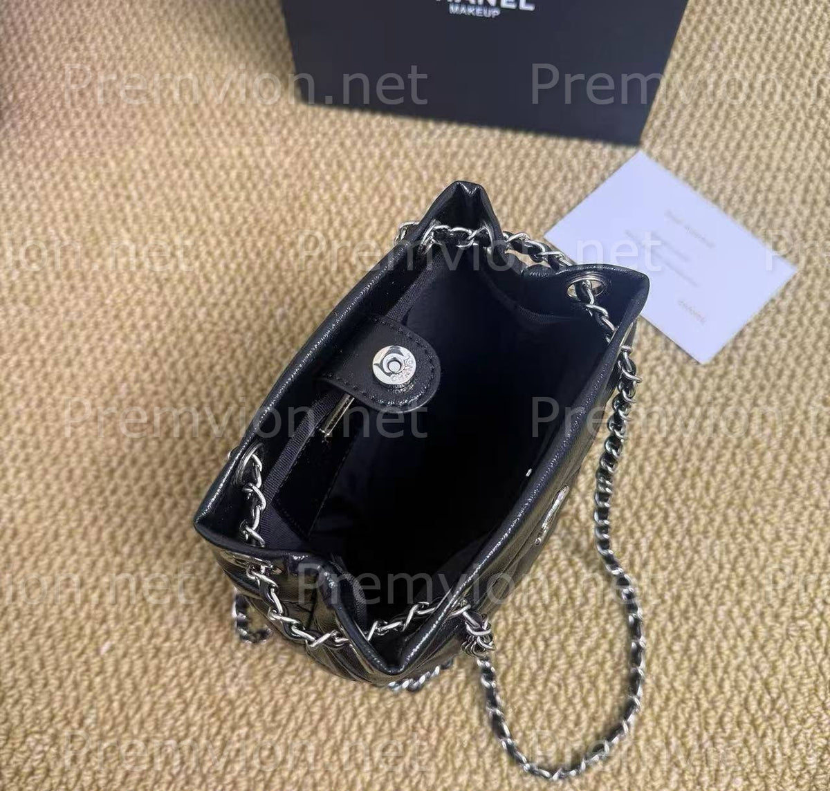 Black CHANEL cosmetic bag marked promotional item