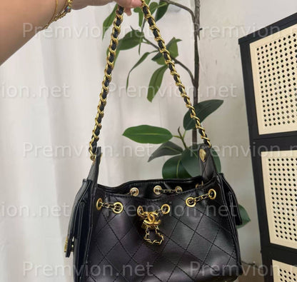 Official CHANEL promotional cosmetic pouch in black leather