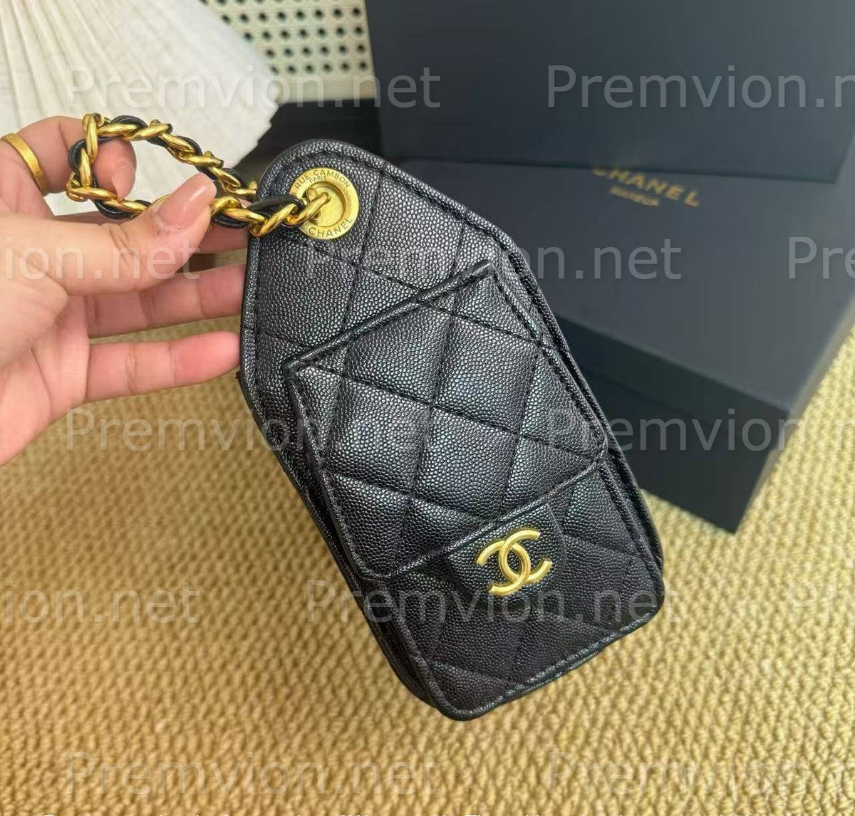 Unused CHANEL Beauty cosmetic bag in black leather