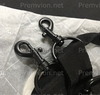 Chanel black luxury carry-on travel duffle bag spacious interior