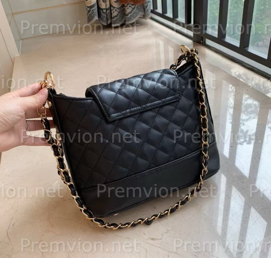 CHANEL promotional cosmetic bag with black leather finish
