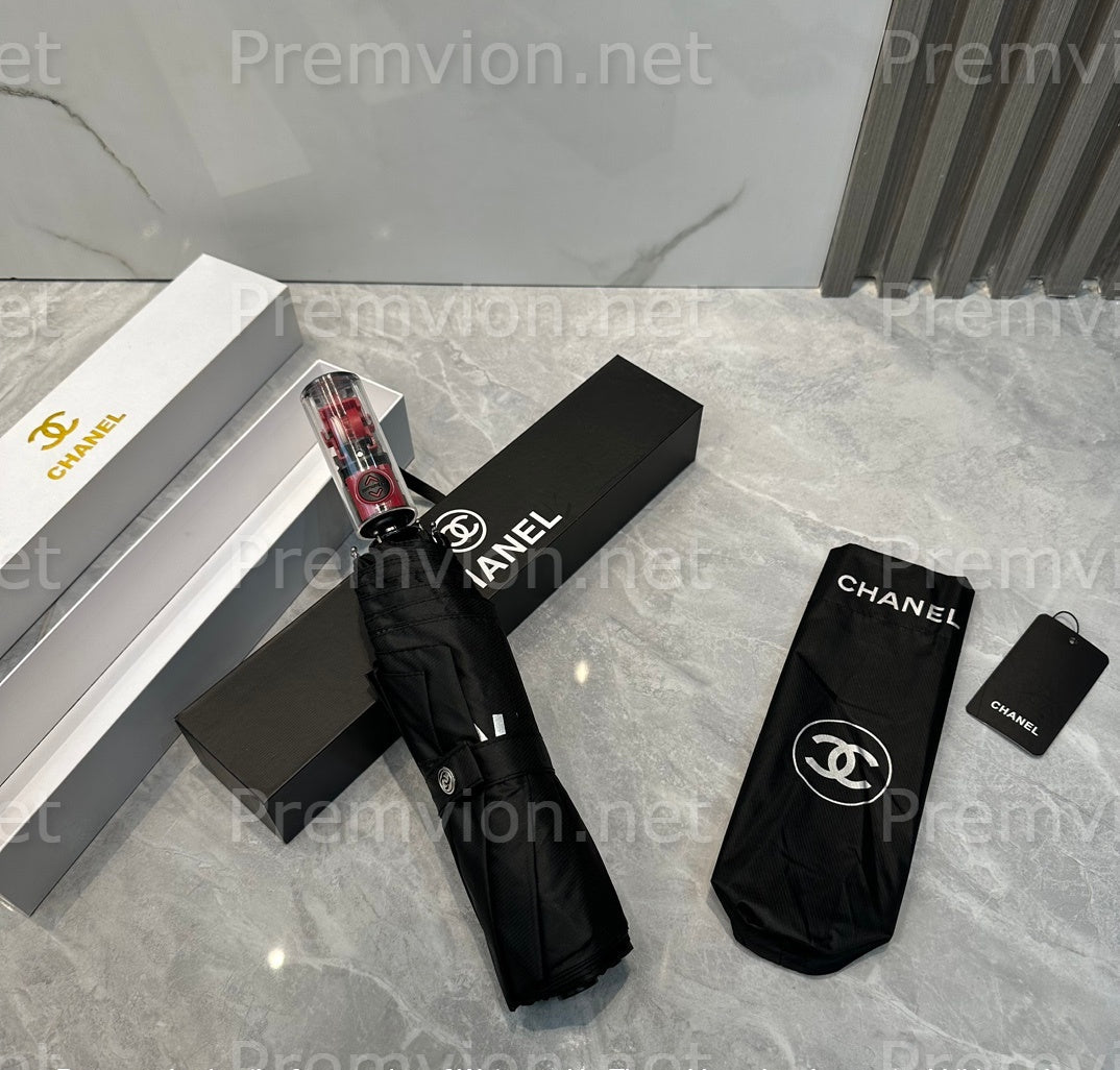 Chanel VIP umbrella luxury store customer gift automatic folding umbrella with aluminum frame