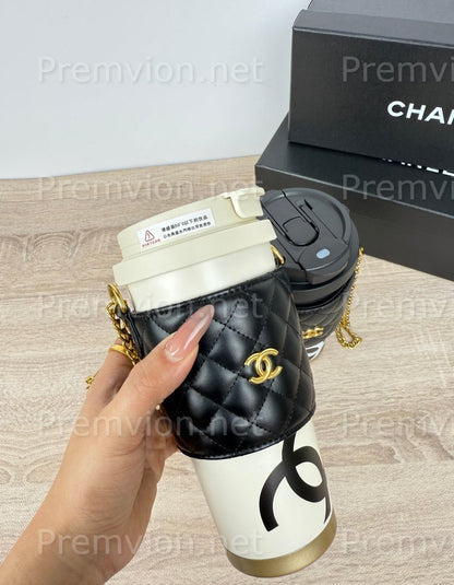 Chanel white thermos cup 530ml designer insulated travel mug for coffee tea and water