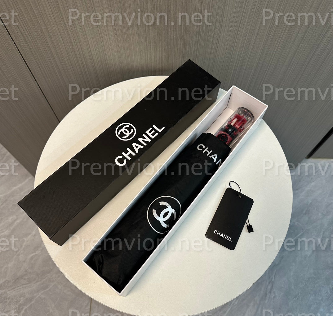 Chanel VIP gift umbrella luxury fashion umbrella with UPF50 UV protection and transparent handle