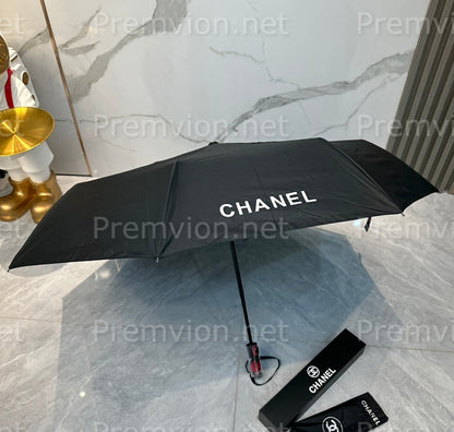 Chanel VIP umbrella gift black automatic folding sun and rain umbrella with UV protection UPF50 luxury client gift