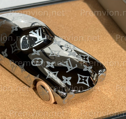 Authentic Louis Vuitton Monogram car paperweight with silver finish