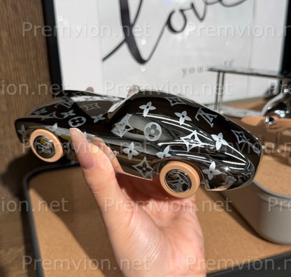 Louis Vuitton silver metal sports car decorative object