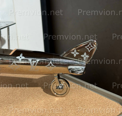 Louis Vuitton Monogram silver airplane desk décor