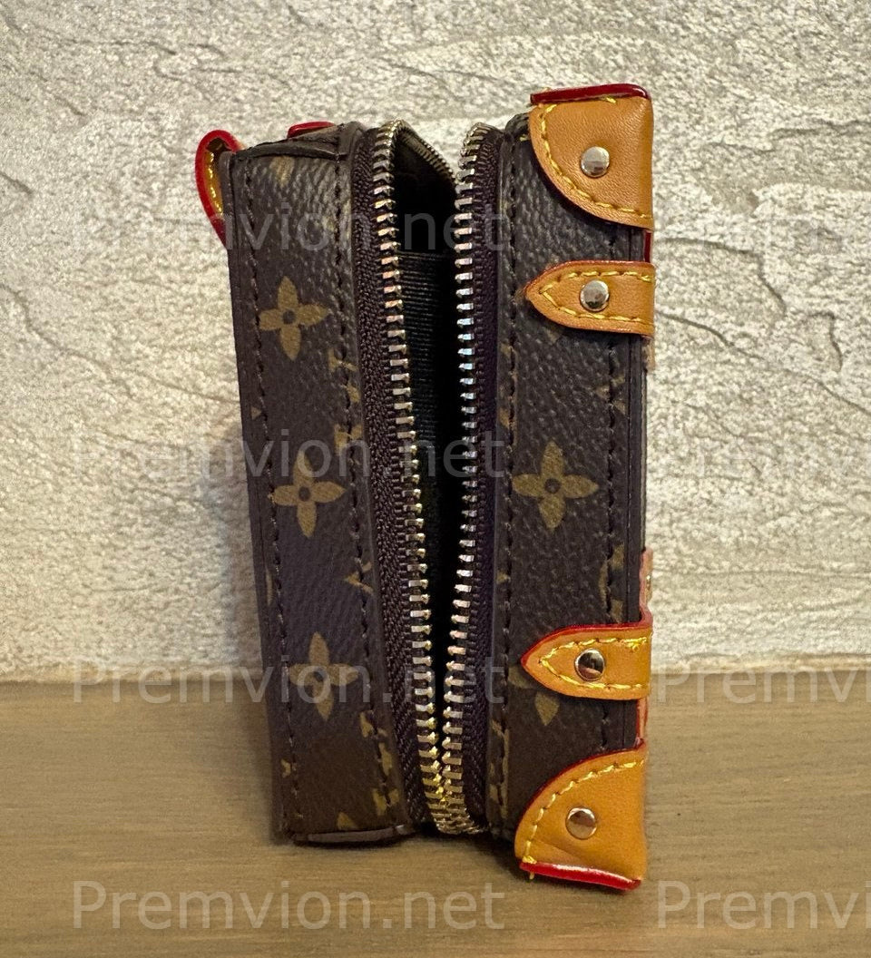 Designer-inspired keychain wallet crafted from authentic Louis Vuitton leather for daily use or travel