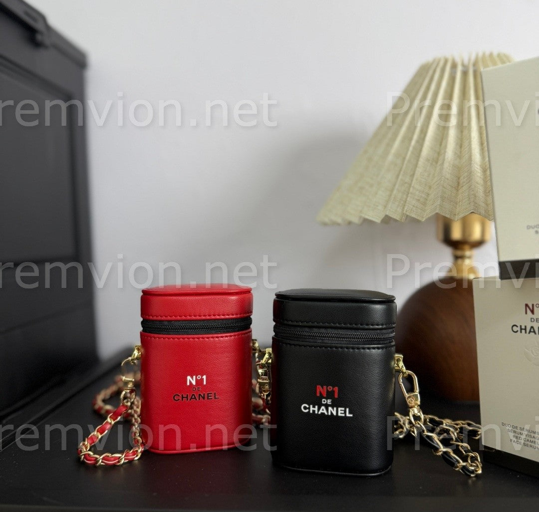 Chanel No.1 Red Camellia Limited Edition Mini Chain Pouch front view